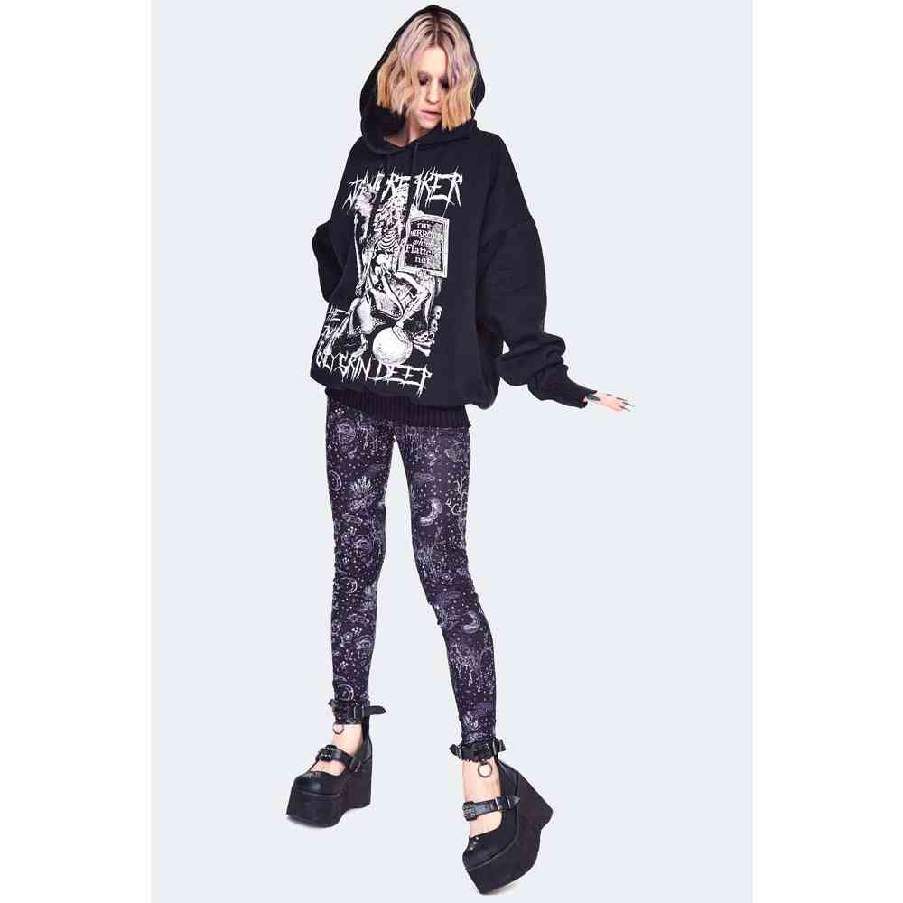 Jawbreaker - Night Forest Print Leggings - Black